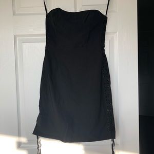 Express Stretch Black Strapless Dress